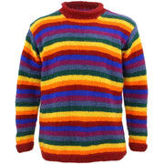 Chunky Wool Knit Striped Jumper - Rainbow