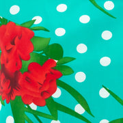 The Shroom Dress - Polka Dot Roses Turquoise