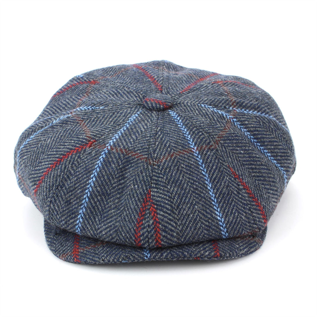 Tweed Peaky Blinders Gatsby Newsboy 8 Panel Flat Cap - Blue