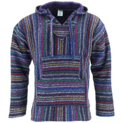 Mexican Baja Jerga Hoody - Purple Vibrant Stripe