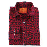 Regular Fit Long Sleeve Shirt - Red Abstract Poppies