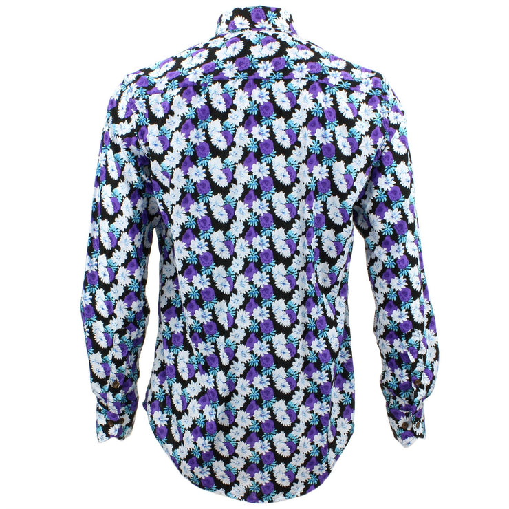 Tailored Fit Long Sleeve Shirt - Purple & White Floral