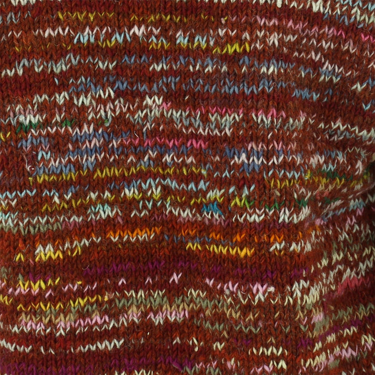 Chunky Wool Space Dye Knit Jumper - Rust Multi