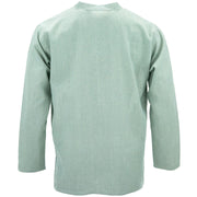 Cotton Grandad Collar Shirt - Grey