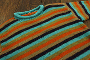Chunky Wool Knit Jumper - Stripe Retro A