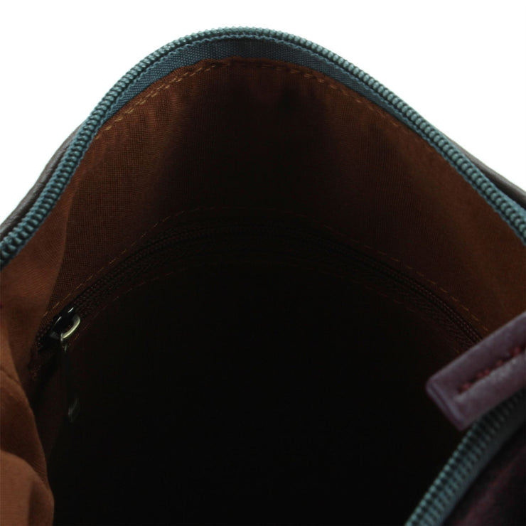 Tweed Cross Body Messenger Shoulder Bag Handbag - Green & Brown