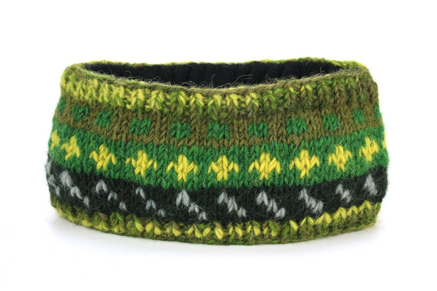 Hand Knitted Wool Headband  - 17 Green