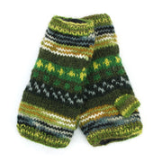 Hand Knitted Wool Arm Warmer - 17 Green