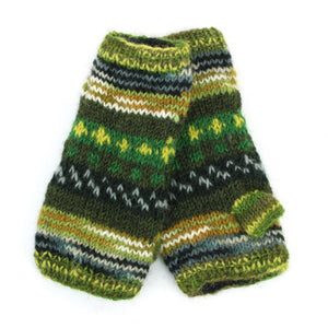 Chauffe-bras en laine tricoté à la main - 17 vert