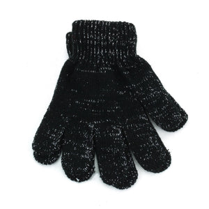 Kids Tinsel Gloves - Black