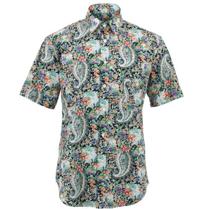Regular fit kortærmet skjorte - paisley blomstret