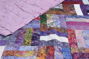 Handmade Quilted Patchwork Batik Printed Bedspread