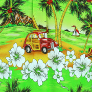 Short Sleeve Hawaiian Shirt - Sunset Camper - Green