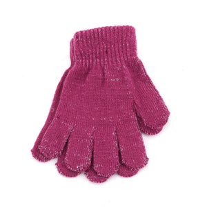 Kinder-Lametta-Handschuhe – Magenta