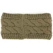 Knitted Ribbed Headband - Brown