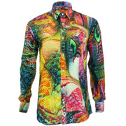 Regular Fit Long Sleeve Shirt - Red & Yellow Abstract