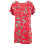 Lolo Short Shift Dress - Red Tropical Leaf