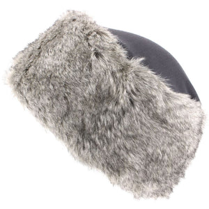 Chapeau en fausse fourrure pour femme avec couronne en jersey - Gris