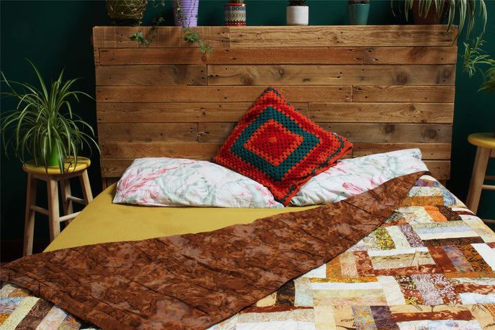 Handmade Quilted Patchwork Batik Printed Bedspread