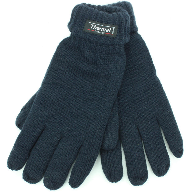 Knitted Mens Gloves - Navy