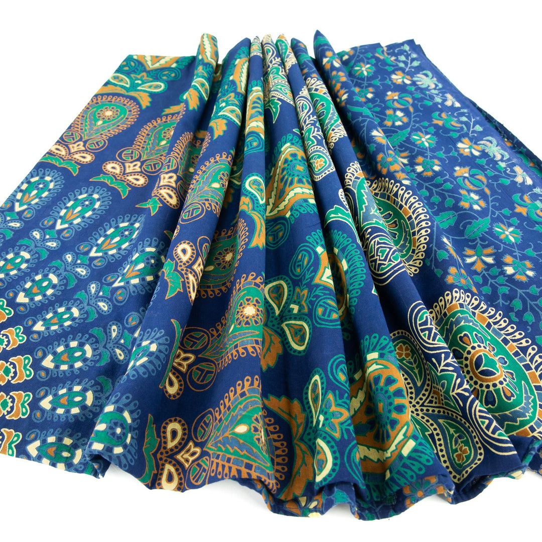 Block Printed Mandala Wall Hanging - Cobalt