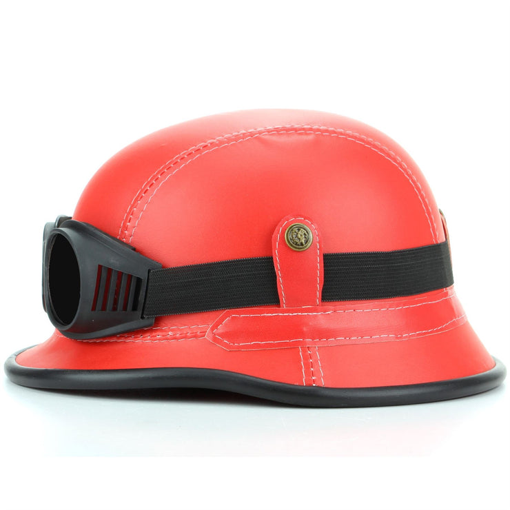 Combat Novelty Festival Helmet with Goggles - Red