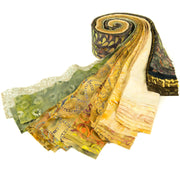 Cotton Batik Pre Cut Fabric Bundles - Jelly Roll - Gold