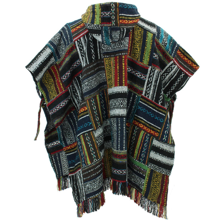 Brushed Cotton Hooded Poncho - Patchwork