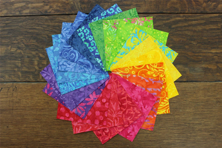 Charm Pack - 40 x 5" Squares of Cotton Batik