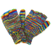 Hand Knitted Wool Shooter Gloves - SD Rainbow