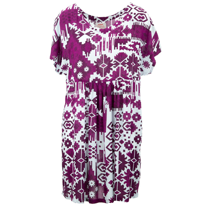 Lolo Short Shift Dress - Purple Aztec