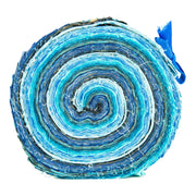 Cotton Batik Pre Cut Fabric Bundles - Jelly Roll - Azure Blue