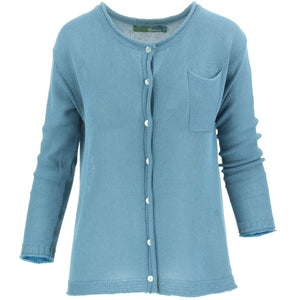 Cardigan tricoté - bleu gris