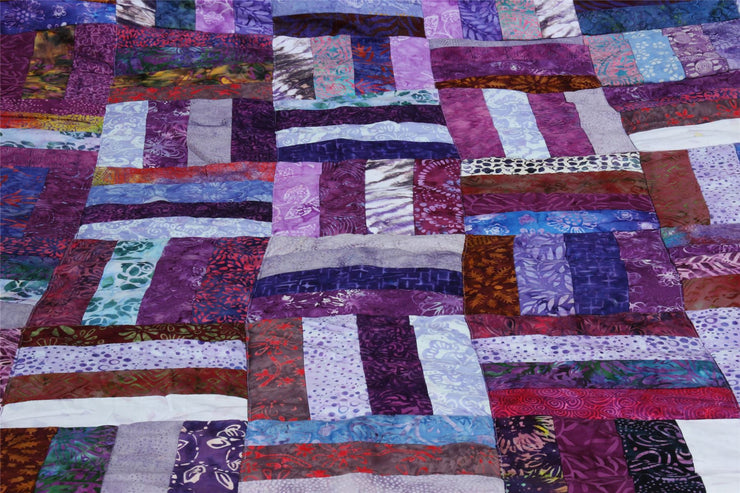 Handmade Quilted Patchwork Batik Printed Bedspread