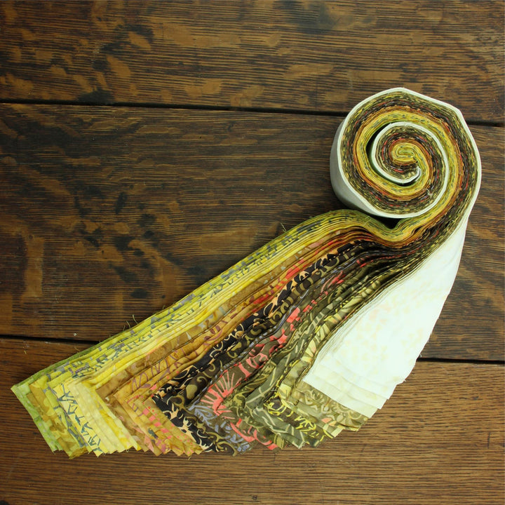 Jelly Roll - 40 Strips of 2.5" x 37" Cotton Batik