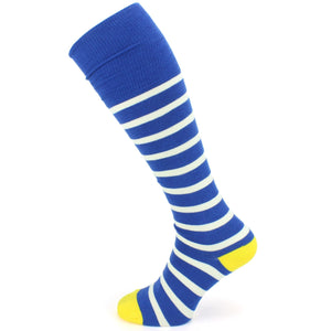 Chaussettes longues en bambou - bleues et blanches