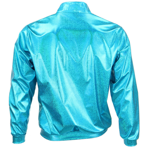 Unisex Shiny Bomber Jacket - Turquoise