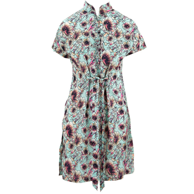 Mandarin Mini Dress - Floral Dawn