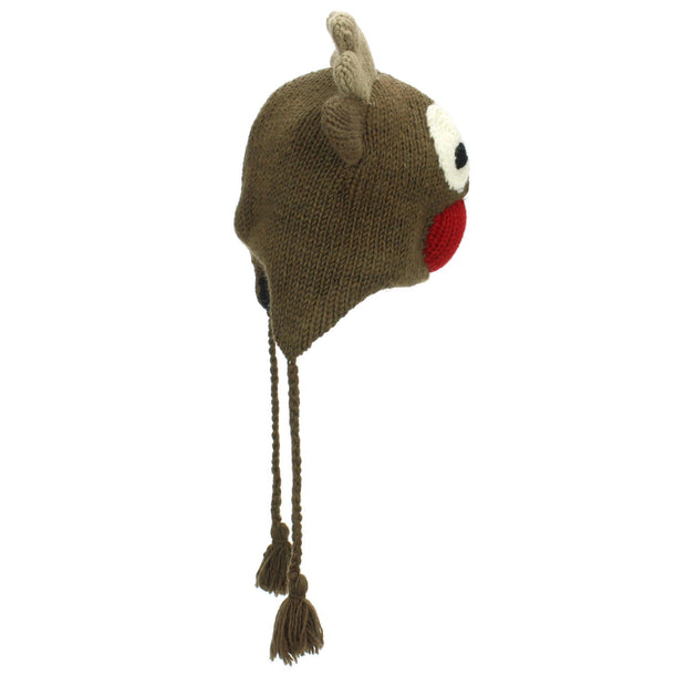 Wool Animal Hat - Rudolph