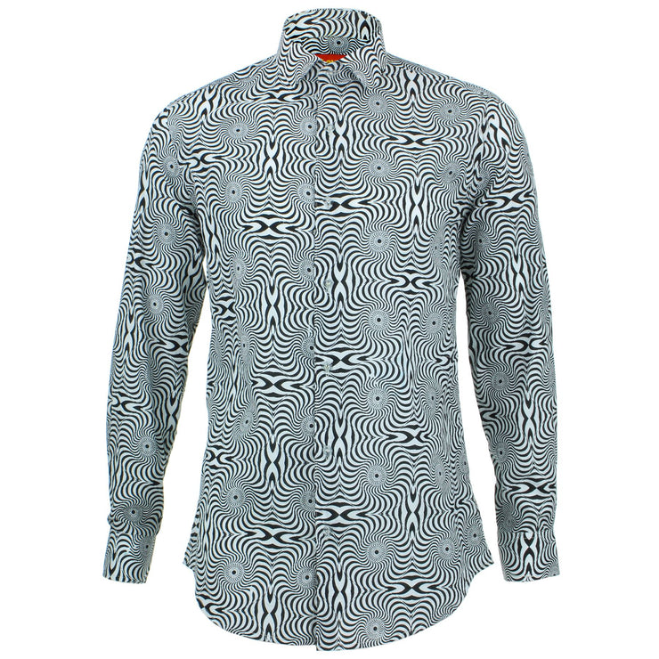 Tailored Fit Long Sleeve Shirt - Psychedelic Swirls