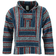 Mexican Baja Jerga Hoody - Red White Blue