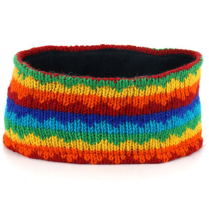 Wool Kint Headband - Rainbow Zig Zag