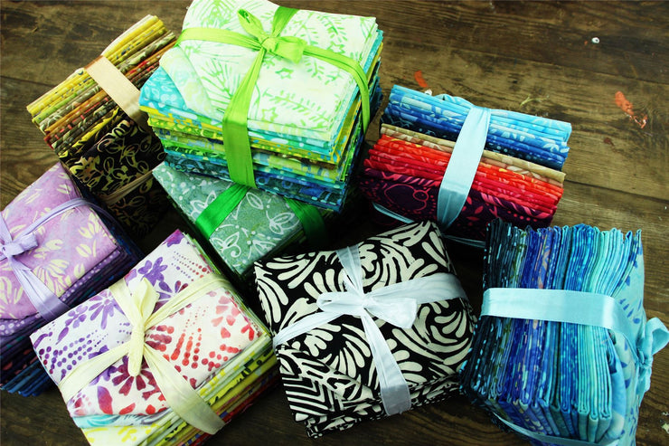 Cotton Batik Pre Cut Fabric Bundles - Fat Quarter - Blue Slate