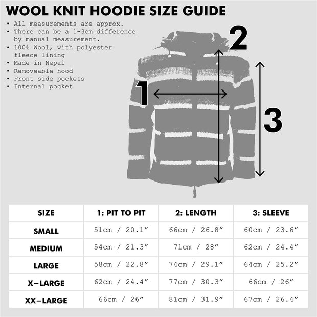 Hand Knitted Wool Hooded Jacket Cardigan - Fairisle Grey