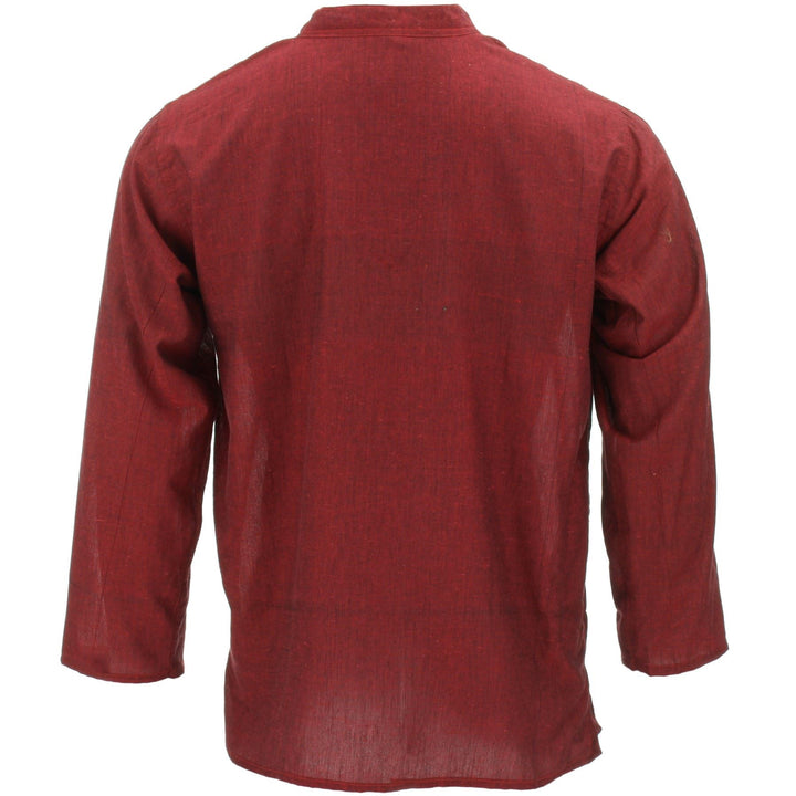 Long Sleeve Grandad Shirt - Red