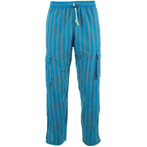 Pantalon de combat en coton - rayure bleue