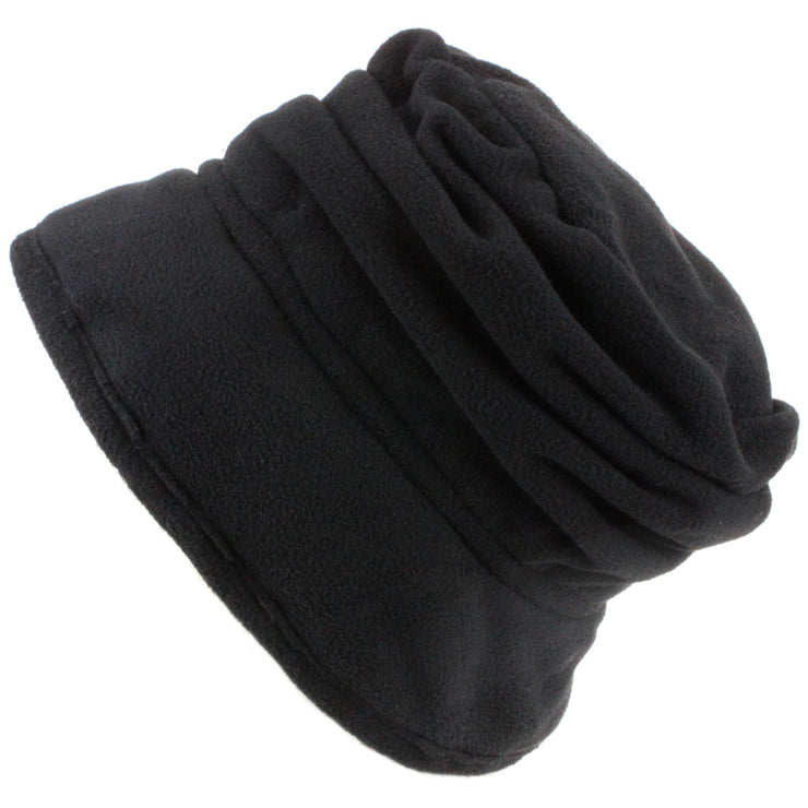 Pleated fleece cloche hat - Black