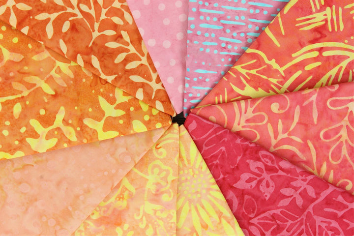 Fat Quarter - 10 Pieces of 19" x 20" Cotton Batik