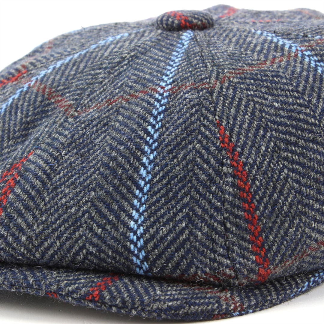 Tweed Peaky Blinders Gatsby Newsboy 8 Panel Flat Cap - Blue