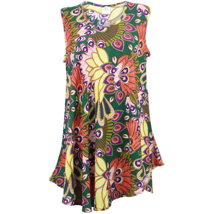 Tropical Hawaiian Swing Dress - Green